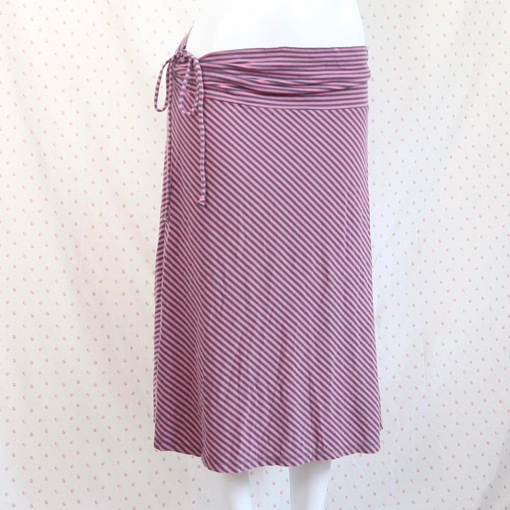 y2k striped fold over midi skirt indie sleaze jersey knit skirt